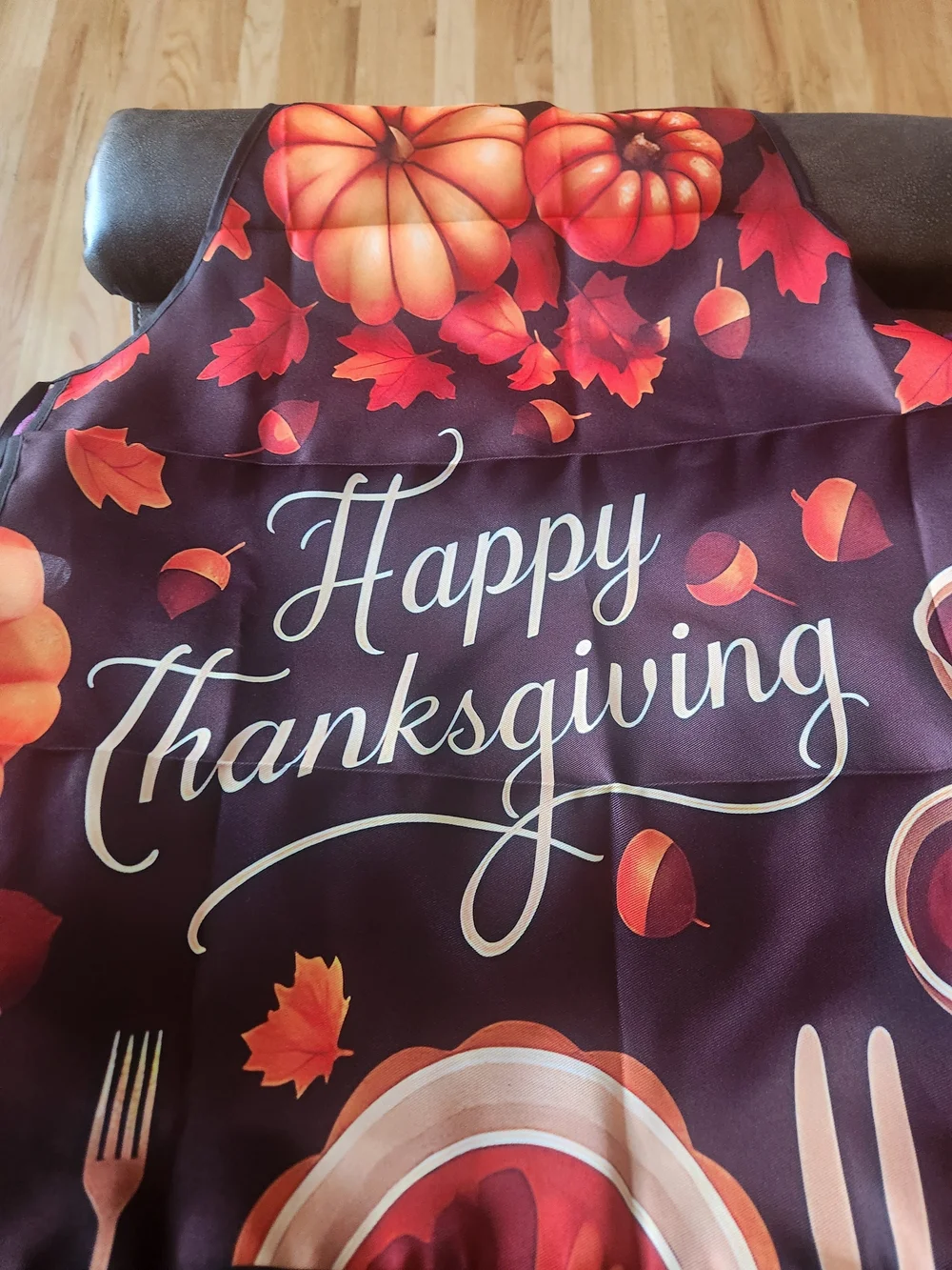 Happy Thanksgiving Brown Pumpkin Apron